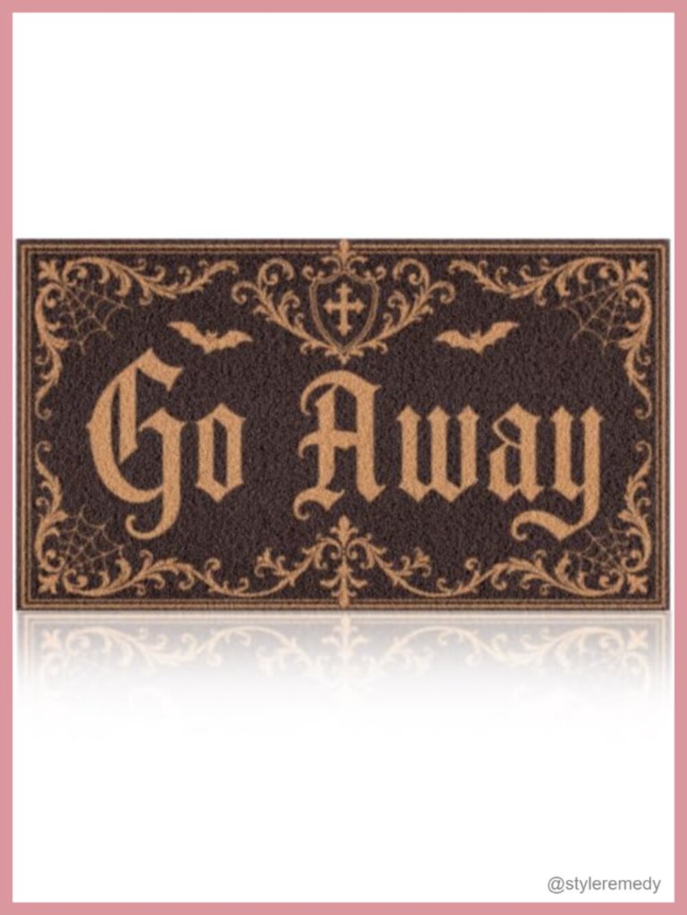 Gothic Halloween Go Away Doormat Non Slip Rubber Backing Outdoor 17x29.5